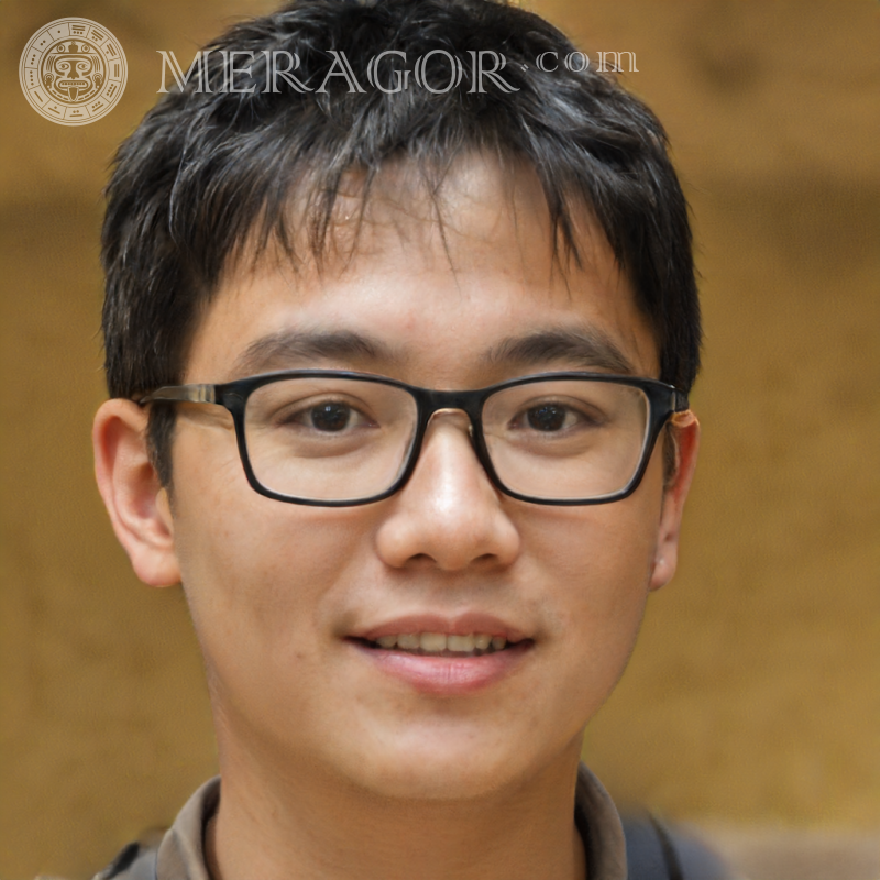 Foto vom Gesicht des Jungen mit Brille herunterladen Gesichter von Jungen Asiaten Vietnamesisch Koreaner