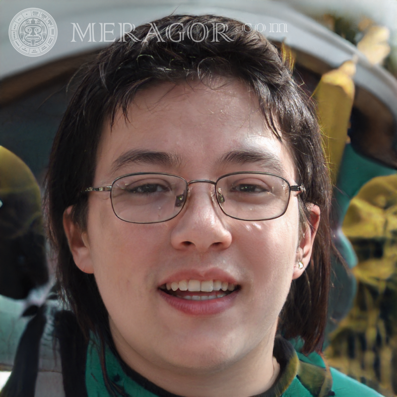 Laden Sie das Foto eines Jungengesichts mit Brille für TikTok . herunter Gesichter von Jungen Europäer Russen Ukrainer