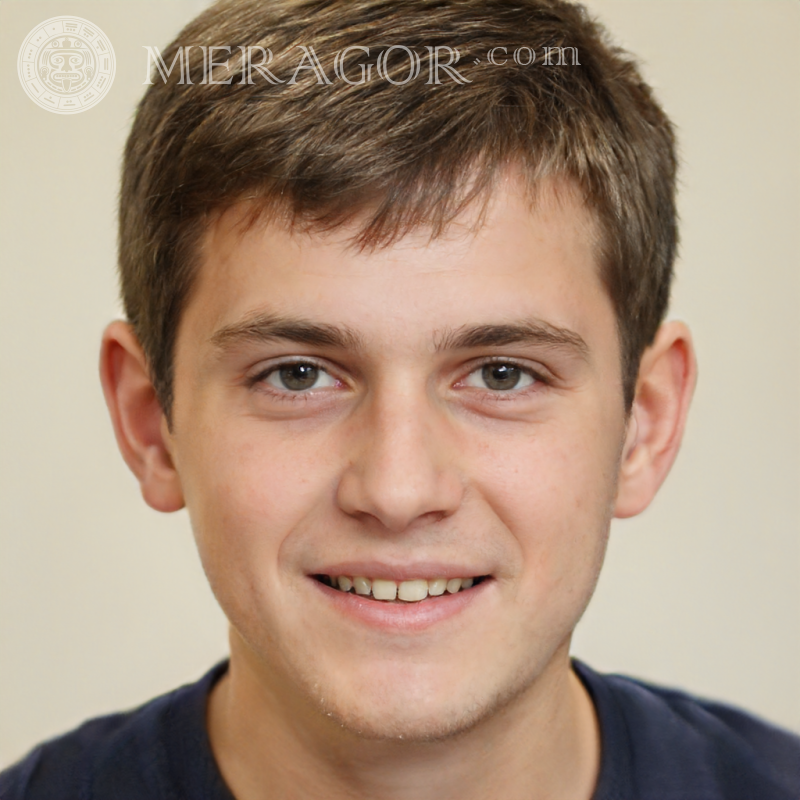 Laden Sie ein Foto des Gesichts eines süßen Jungen herunter, das vom Generator erstellt wurde Gesichter von Jungen Europäer Russen Ukrainer