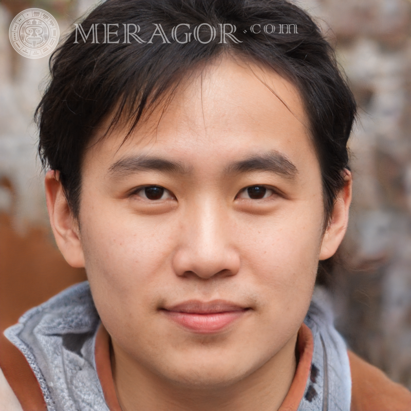 Download a photo of a simple boy's face created by the generator Faces of boys Asians Vietnamese Koreans