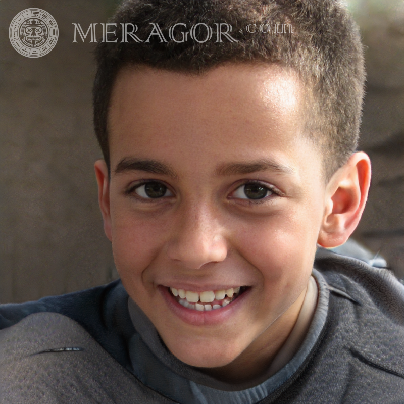Descargue una foto de la cara del niño para documentos Rostros de niños Árabe, musulmán Infantiles Chicos jóvenes