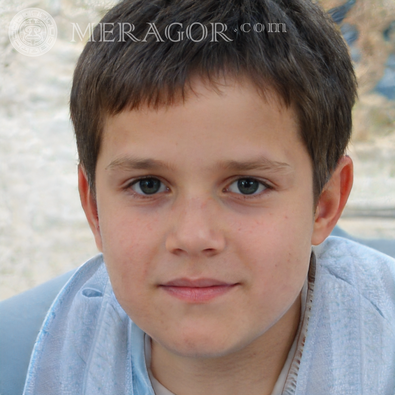 Descarga una foto de la cara de un niño creada por un generador de personas al azar Rostros de niños Europeos Rusos Ucranianos