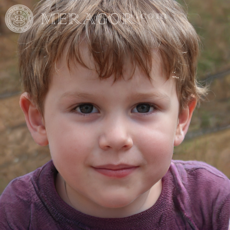 Завантажити фото особи симпатичного хлопчика створеної генератором випадкових людей Особи хлопчиків Європейці Російські Українці