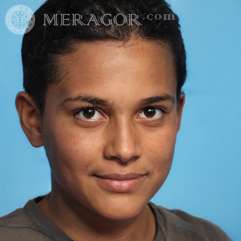 Laden Sie das Foto des Gesichts eines süßen Jungengenerators Meragor herunter | 0 Gesichter von Jungen Schwarze Kindliche Jungen