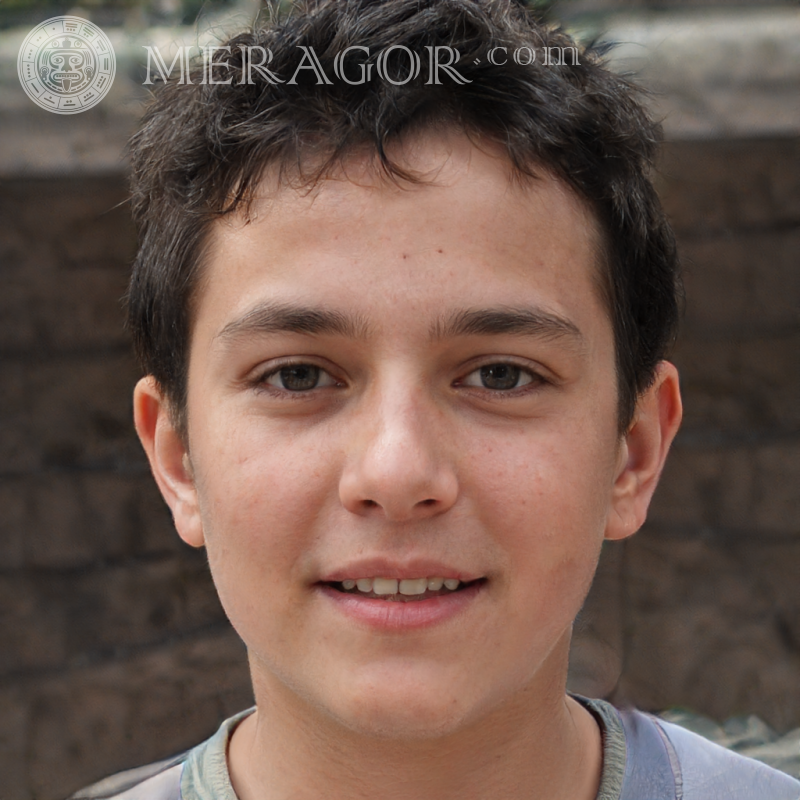 Download face photo of cute boy generator Meragor.com Faces of boys Europeans Russians Ukrainians