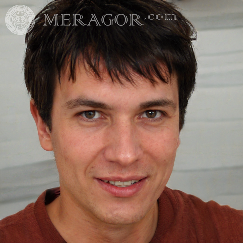 Foto com um cara em sua foto de perfil em seu telefone Rostos de rapazes Europeus Russos Pessoa, retratos