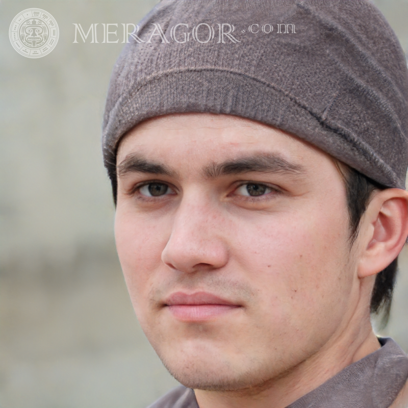 Photos de gars dans un chapeau Visages de jeunes hommes Européens Russes Visages, portraits