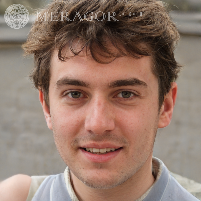 Picture with a guy with wavy hair Faces of guys Europeans Russians Faces, portraits
