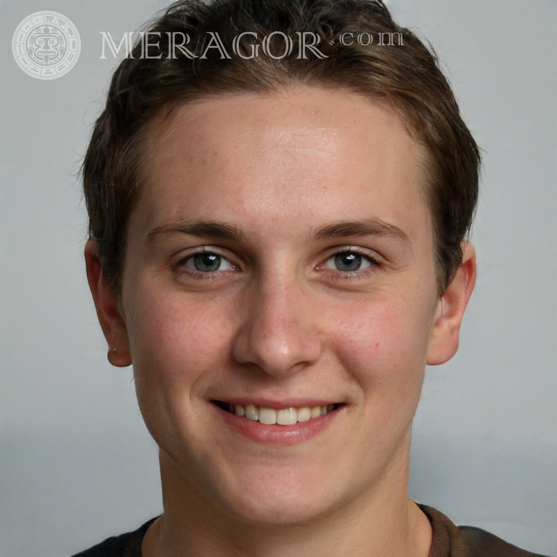 Photo de profil du visage du gars Visages de jeunes hommes Européens Russes Visages, portraits