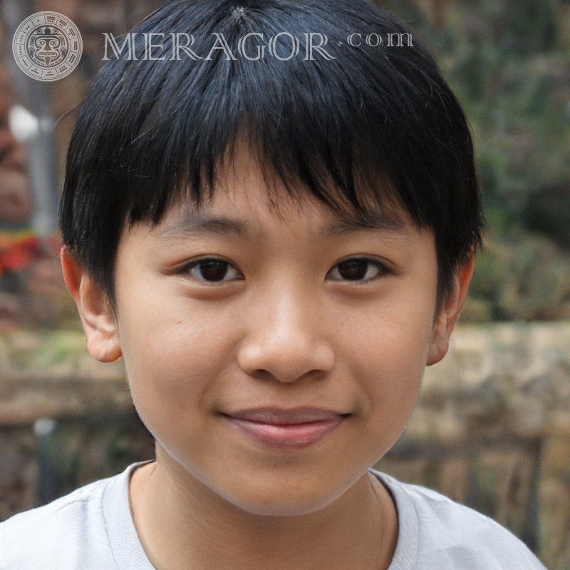 Download photo of the face of a cheerful boy real photo Faces of boys Asians Vietnamese Koreans
