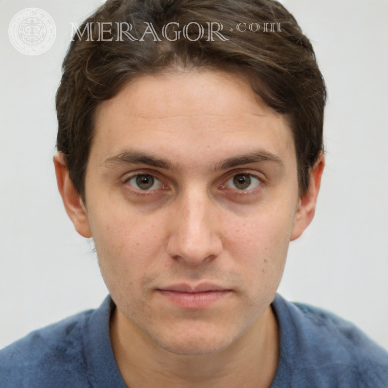 Photo de gars sur avatar 64 par 64 pixels Visages de jeunes hommes Européens Russes Visages, portraits