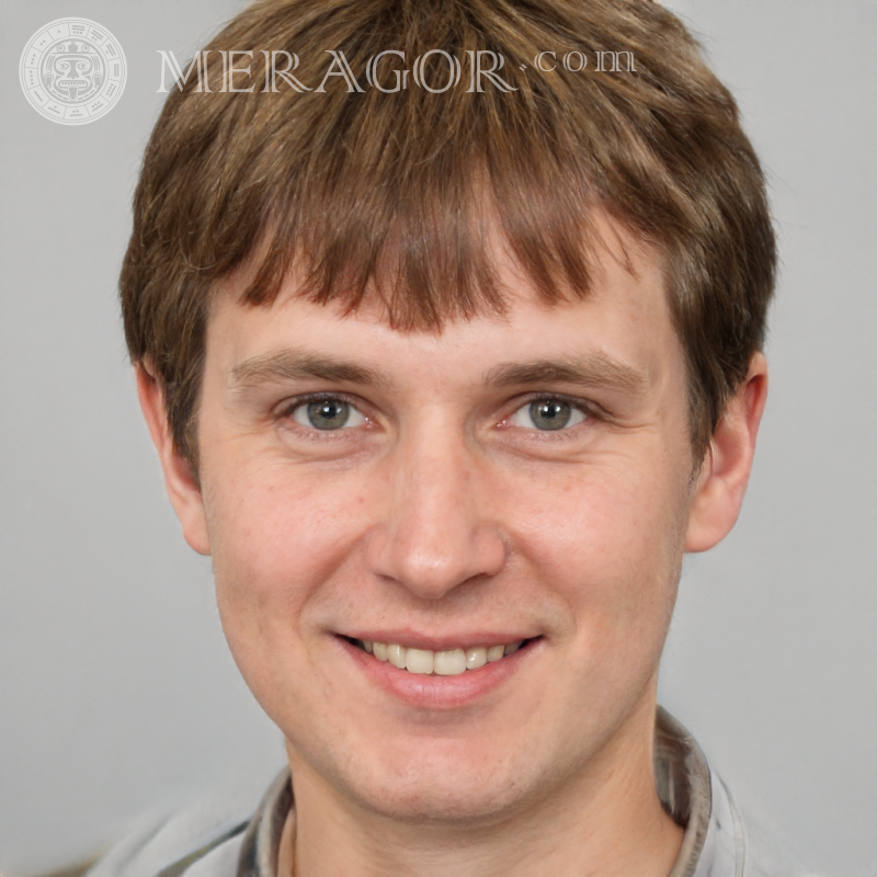 Photo de gars sur la photo de profil sur une police médicale Visages de jeunes hommes Européens Russes Visages, portraits