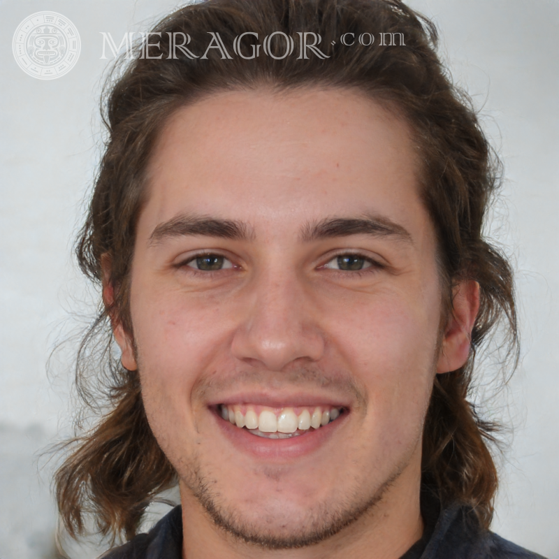Download face photo of a guy with long hair Faces of guys Europeans Russians Faces, portraits