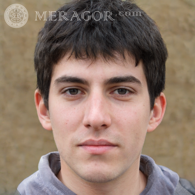 Faces of guys 24 years old with black hair Faces of guys Europeans Russians Faces, portraits