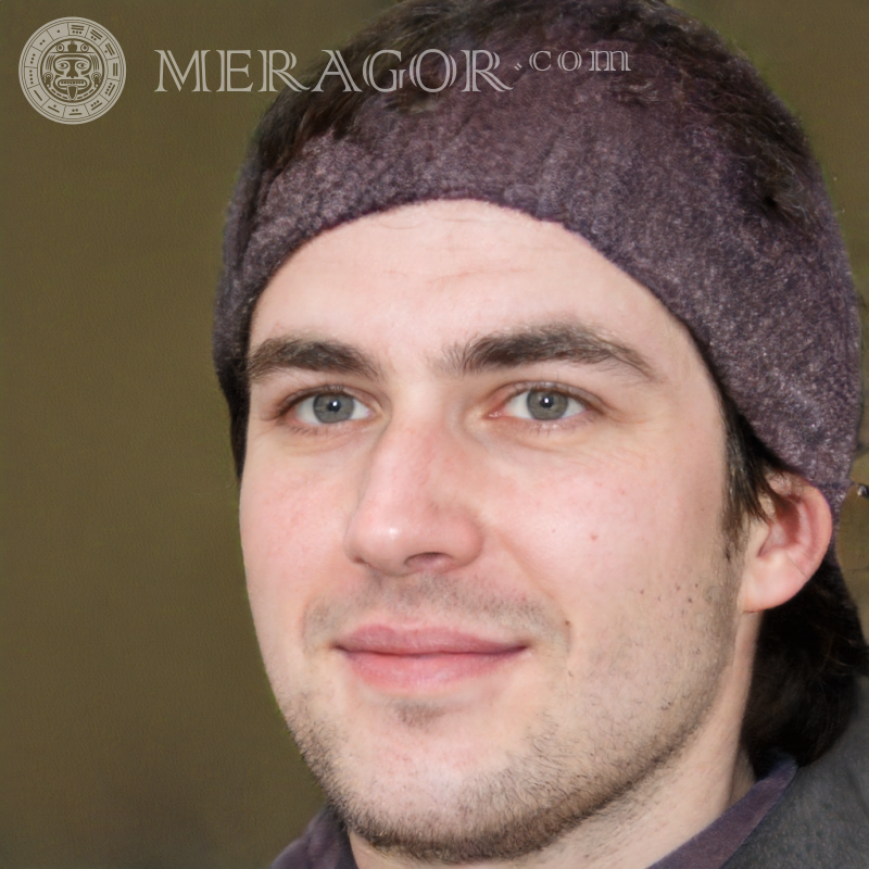 Foto von einem Russen mit Hut Gesichter von Jungs Europäer Russen Gesichter, Porträts