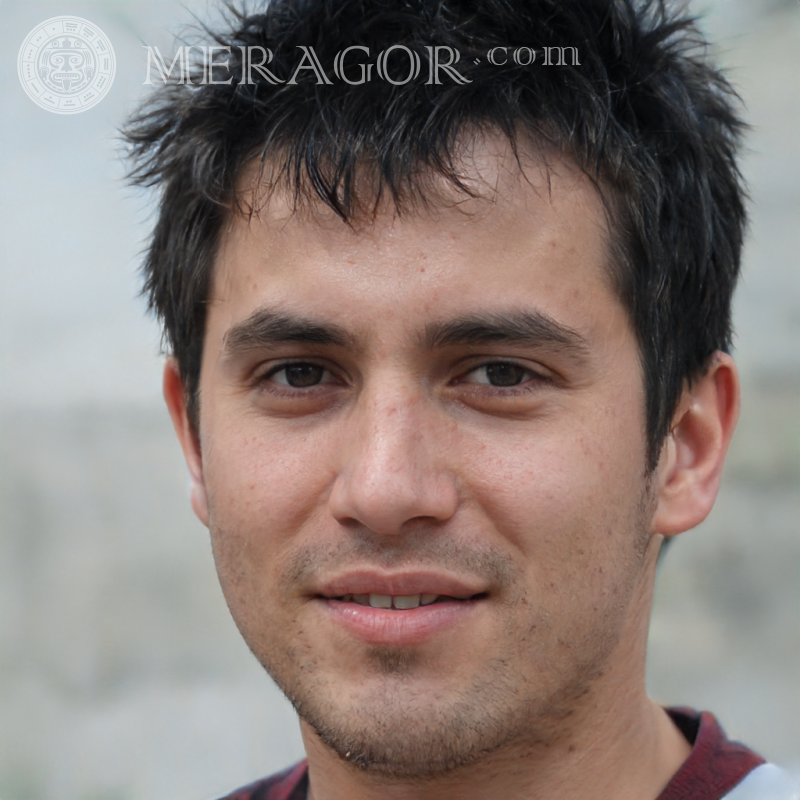 O rosto de um iraquiano na foto do perfil Rostos de rapazes Europeus Russos Pessoa, retratos
