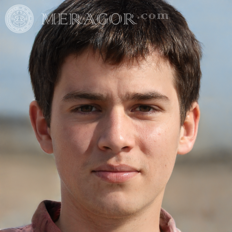 Foto do rosto de um cara com 110 por 110 pixels Rostos de rapazes Europeus Russos Pessoa, retratos