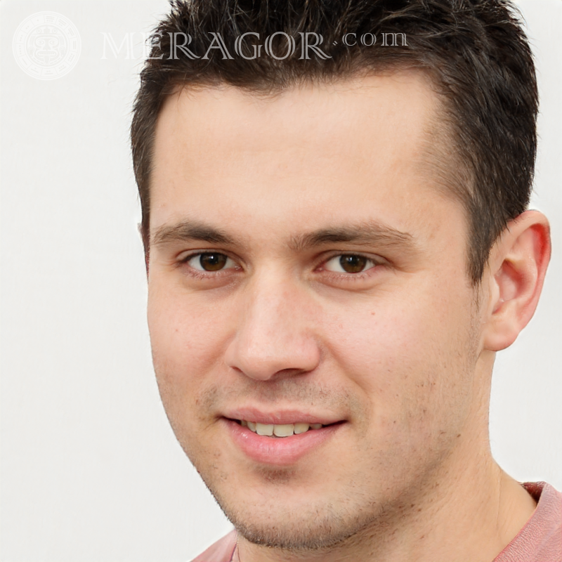 Caras no avatar ajudam no registro Rostos de rapazes Europeus Russos Pessoa, retratos