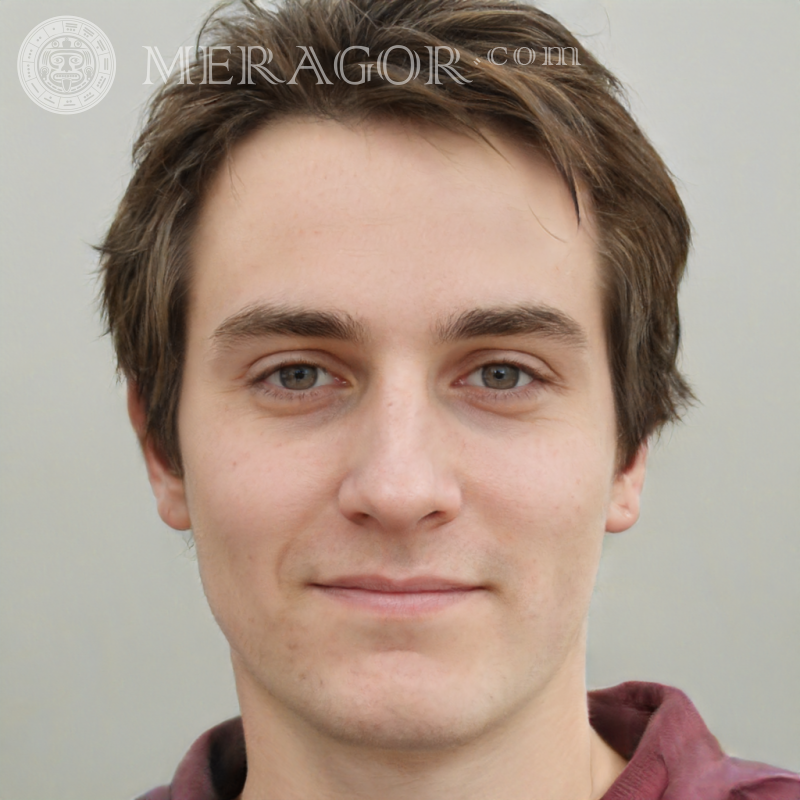 Caras rostos no avatar do LinkedIn Rostos de rapazes Europeus Russos Pessoa, retratos