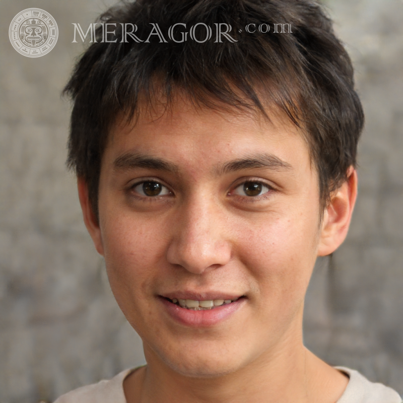 Gesichter 17-jähriger Asiaten Gesichter von Jungs Europäer Russen Gesichter, Porträts