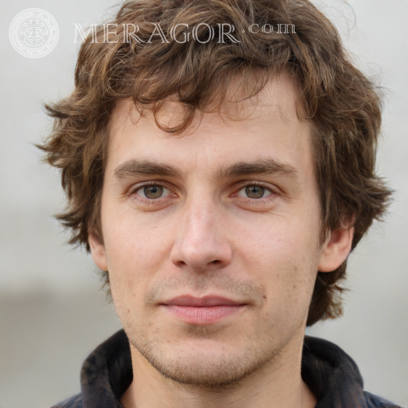 Faces of guys 28 years old with long hair Faces of guys Europeans Russians Faces, portraits