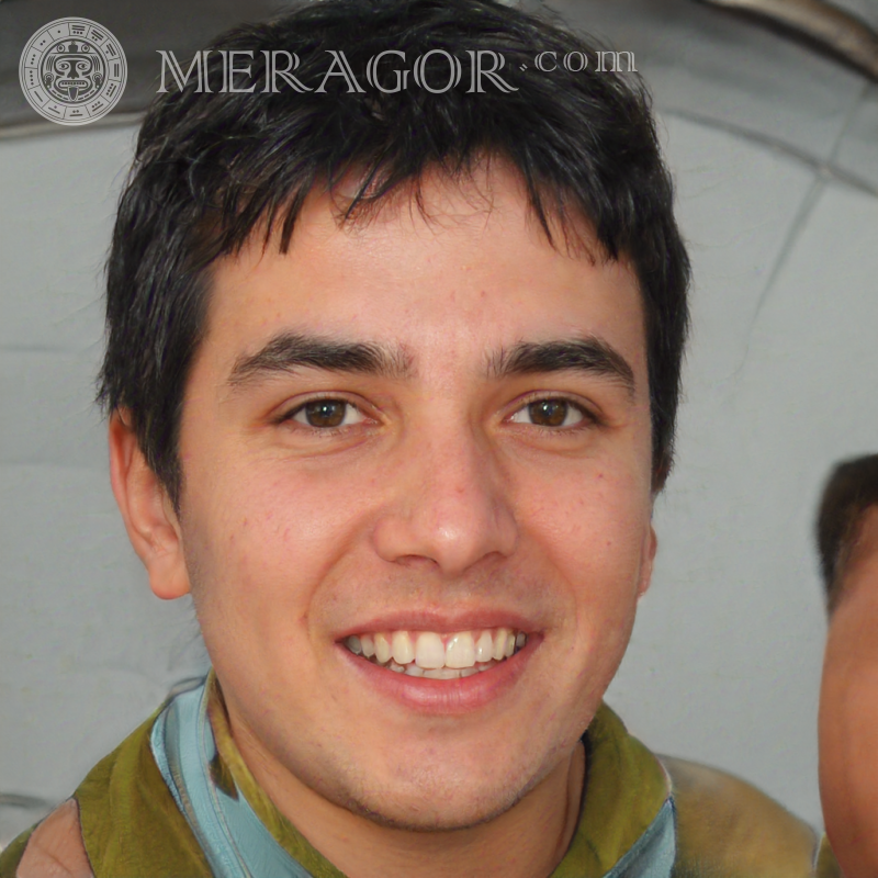 Foto von einem fröhlichen Kerl Gesichter von Jungs Europäer Russen Gesichter, Porträts