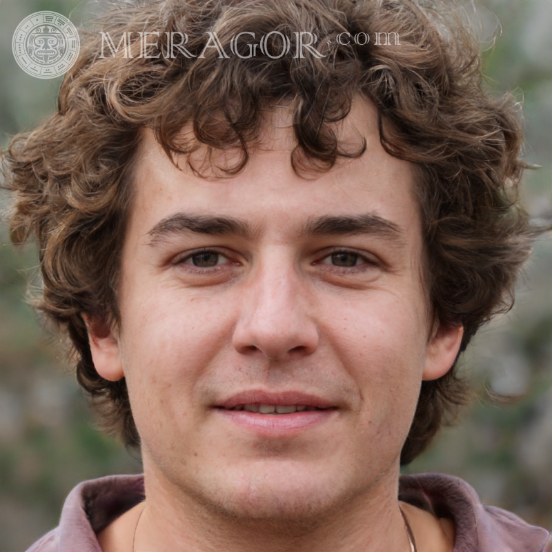 Faces of guys 30 years old with long wavy hair Faces of guys Europeans Russians Faces, portraits
