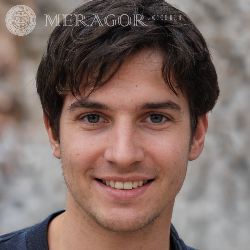 Photo de beaux gars joyeux Visages de jeunes hommes Européens Russes Visages, portraits