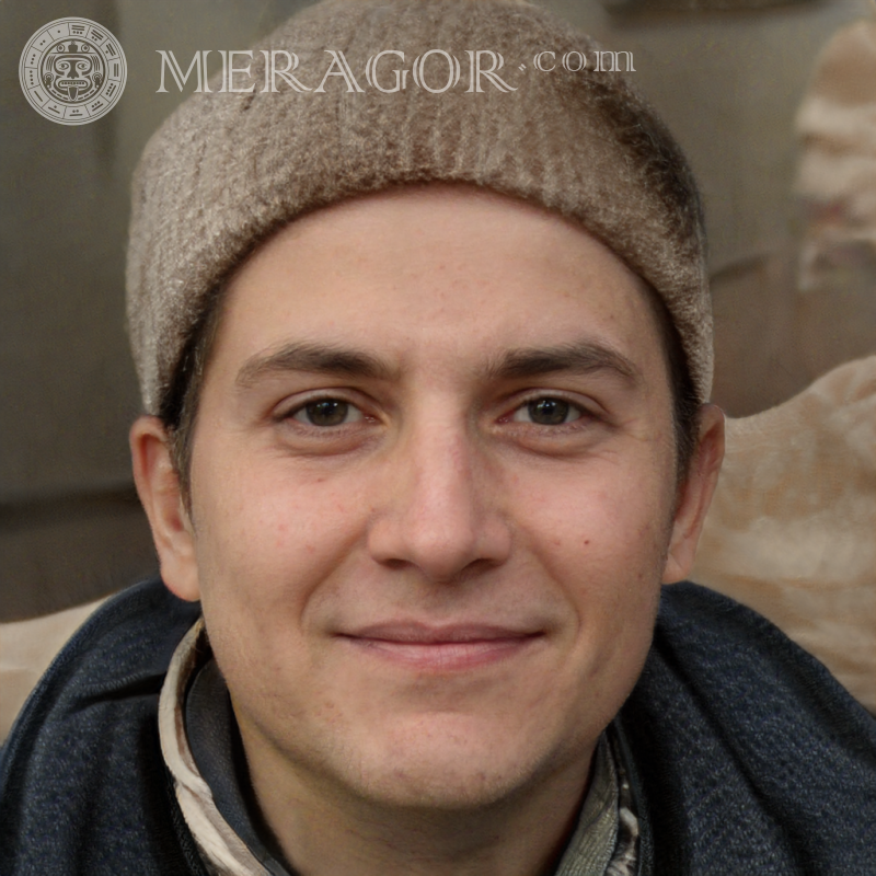 Foto von einem 21-jährigen Mann mit Hut Gesichter von Jungs Europäer Russen Gesichter, Porträts