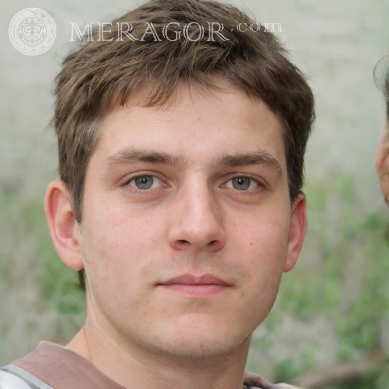 Photo un faux visage de mec de 19 ans Visages de jeunes hommes Européens Russes Visages, portraits