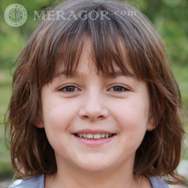 The face of a smiling Russian girl Faces of small girls Europeans Russians Faces, portraits