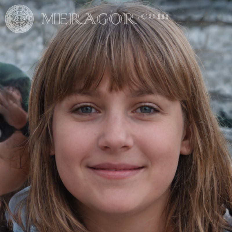 Gesicht eines 13-jährigen Mädchens Gesichter von kleinen Mädchen Europäer Russen Gesichter, Porträts