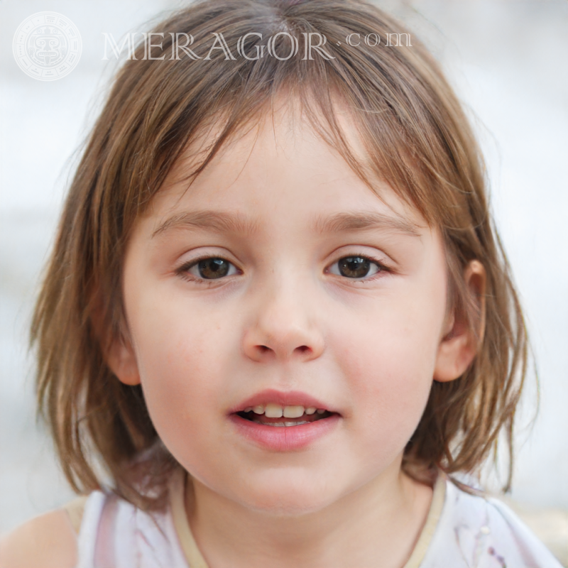 The face of a little girl in full face Faces of small girls Europeans Russians Faces, portraits