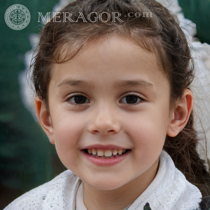 Gesicht des kleinen Mädchens mit Schleifen Gesichter von kleinen Mädchen Europäer Russen Gesichter, Porträts