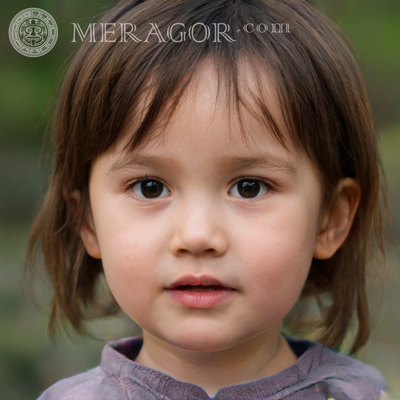 Photo of little girl with dark hair Faces of small girls Europeans Russians Faces, portraits
