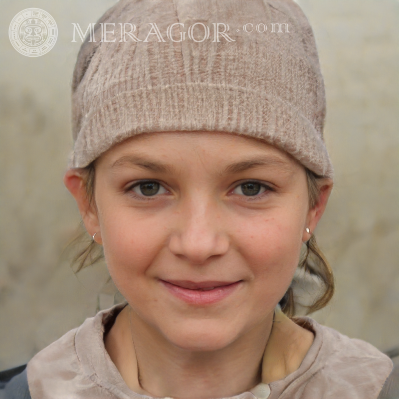 O rosto de uma menina com um chapéu Rostos de meninas Europeus Russos Pessoa, retratos