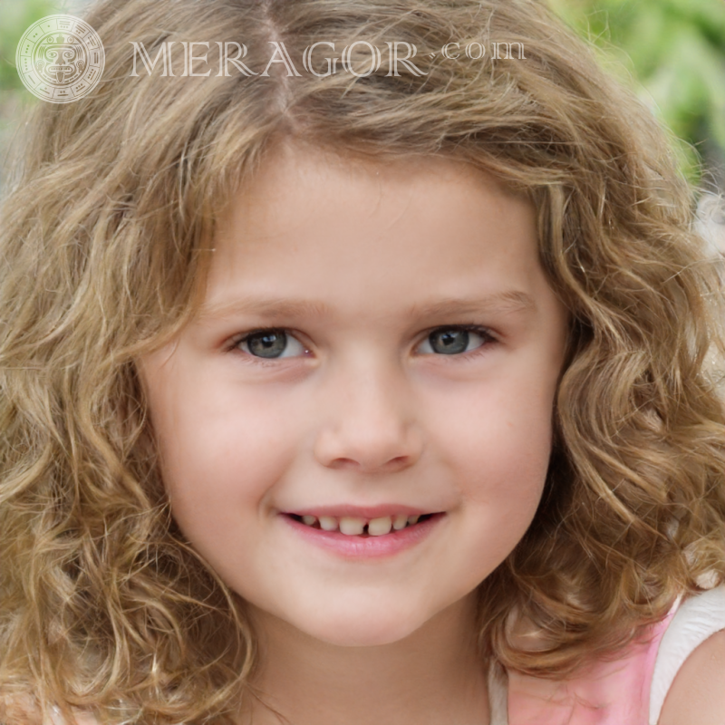 The face of a cute girl with beautiful hair Faces of small girls Europeans Russians Faces, portraits