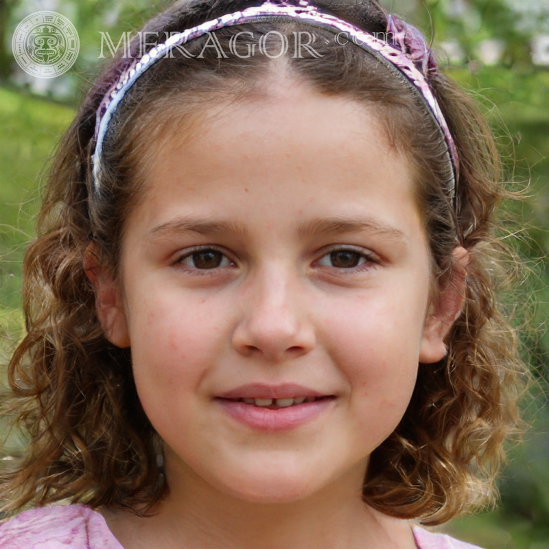 Girl's face with a rim on her head Faces of small girls Europeans Russians Faces, portraits