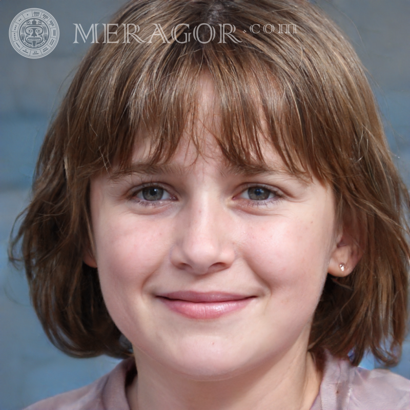 Foto de rostro de niña para documentos de 17 años Rostros de niñas pequeñas Europeos Rusos Caras, retratos