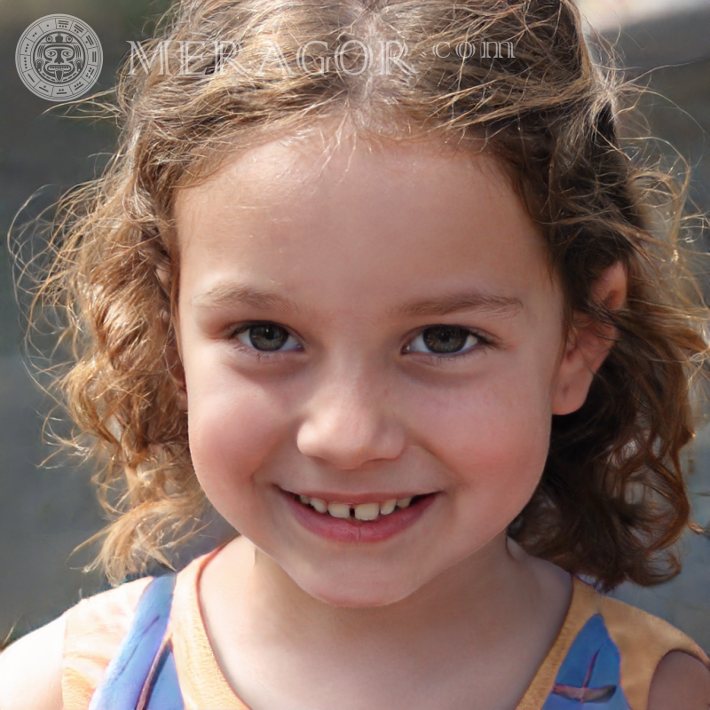Rostros de niñas en foto de avatar Rostros de niñas pequeñas Europeos Rusos Caras, retratos