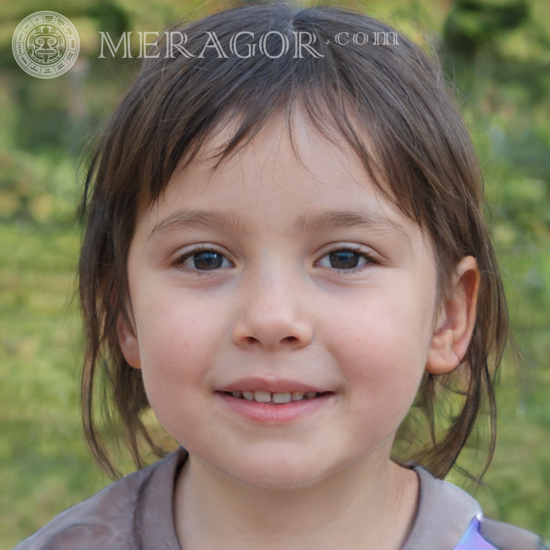 Photo of a little girl on your phone Faces of small girls Europeans Russians Small girls