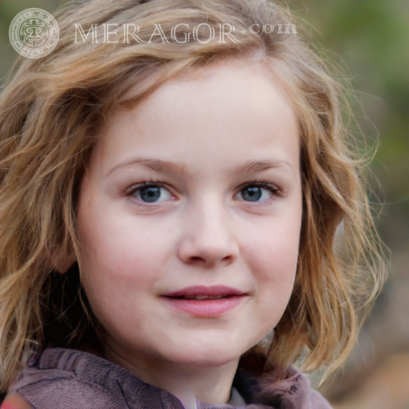 The face of a Russian fair-haired girl Faces of small girls Europeans Russians Small girls