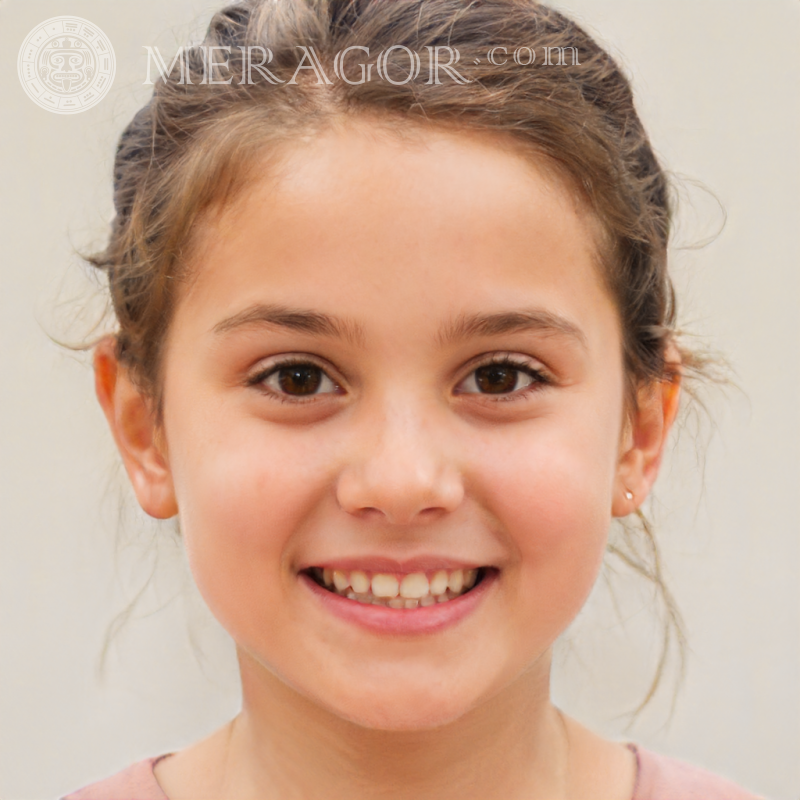 Girl's face photo for documents 6 years old Faces of small girls Europeans Russians Small girls