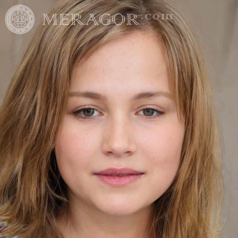 Girl's face photo for documents 15 years old Faces of small girls Europeans Russians Small girls