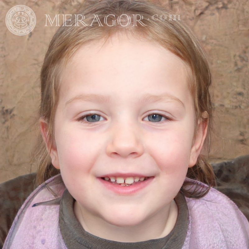 Profilfoto von gewöhnlichen kleinen Mädchen Gesichter von kleinen Mädchen Europäer Russen Maedchen