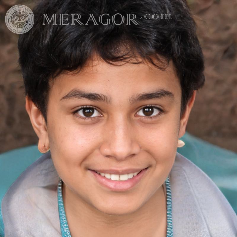Descargar foto de la cara del retrato casual de niño feliz Rostros de niños Árabe, musulmán Infantiles Chicos jóvenes