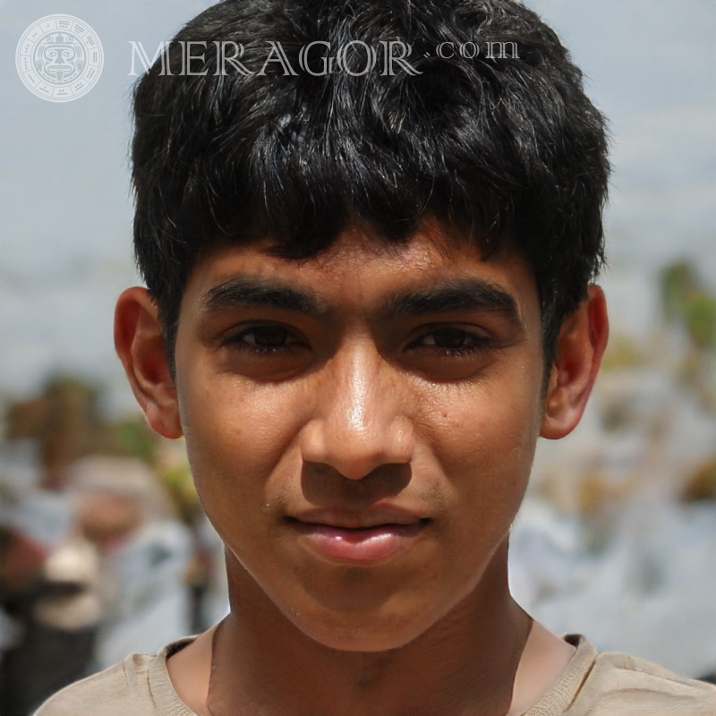 Скачать фото лица симпатичного мальчика случайный портрет Лица мальчиков Арабы, мусульмане Детские Мальчики