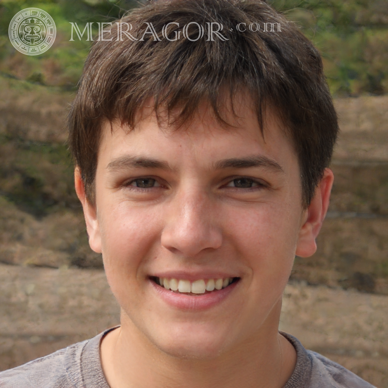 Download a photo of a happy boy's face on a tablet Faces of boys Europeans Russians Ukrainians