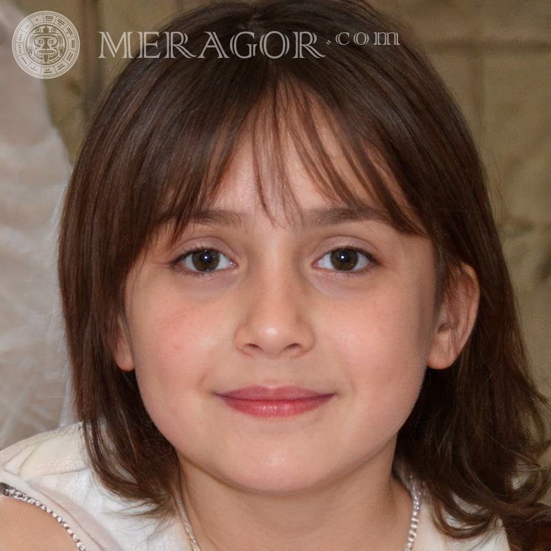 Photo of a little girl on the profile picture for registration Faces of small girls Europeans Russians Small girls