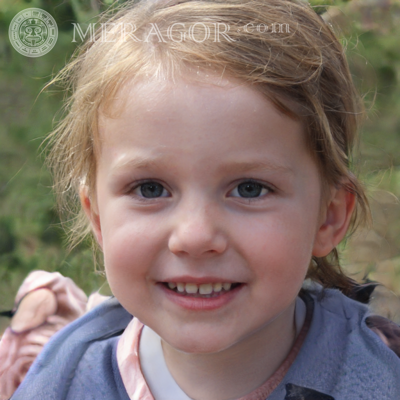 Photo of a little smiling girl for profile picture Faces of small girls Europeans Russians Small girls